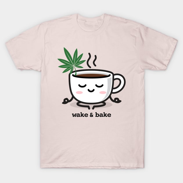 Wake And Bake Cannabis Leaf Graphic T-Shirt by Made In Kush